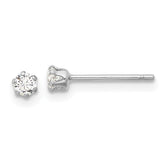 Sterling Silver 3mm Halo Cubic Zirconia Stud Earrings - Hypoallergenic Sterling Silver Stud Earrings for Women - Simulated Diamond CZ Earrings Jewelry
