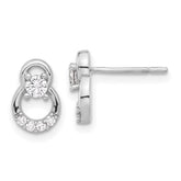 Sterling Silver Double Halo Cubic Zirconia Stud Earrings - Hypoallergenic Sterling Silver Stud Earrings for Women - Simulated Diamond CZ Earrings Jewe