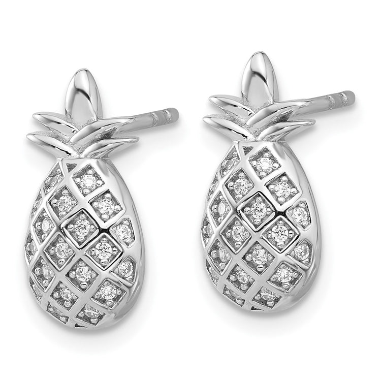Sterling Silver 15.5mm Halo CZ Stud Earrings - view 2