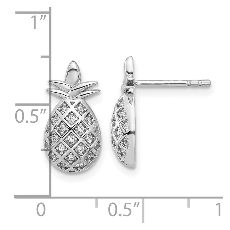 Sterling Silver 15.5mm Halo CZ Stud Earrings - view 4