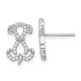 Sterling Silver Dog Cubic Zirconia Stud Earrings - Hypoallergenic Sterling Silver Stud Earrings for Women - Simulated Diamond CZ Earrings Jewelry Gift