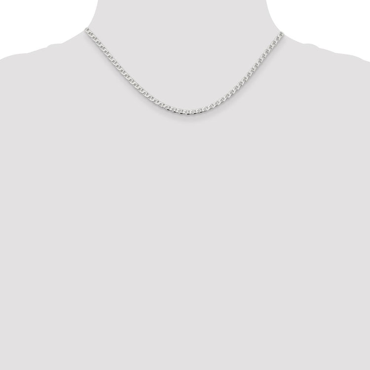 Sterling Silver 3.15mm D/C Flat Anchor Curb Chain