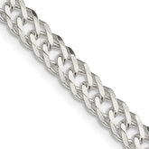 Sterling Silver 5.65mm 6 Side D/C Flat Double Curb Chain