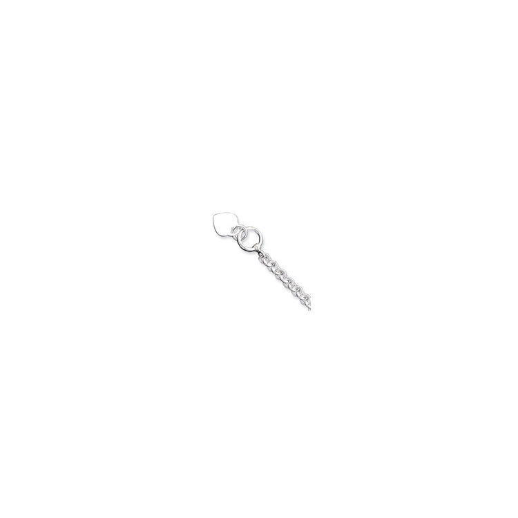 Sterling Silver Engraveable Heart Disc on Fancy Link Toggle Bracelet