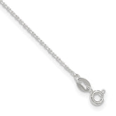 Sterling Silver 1mm Cable Chain 9 inch Plus 1 inch Extender - Total 10 inch Anklet