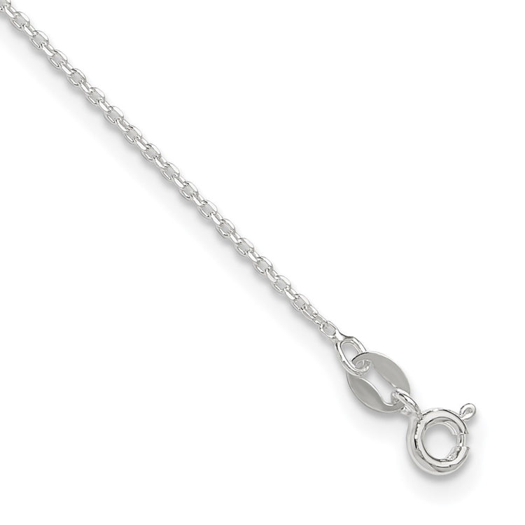 Sterling Silver 1mm Cable Chain 9 inch Plus 1 inch Extender - Total 10 inch Anklet