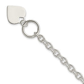 Sterling Silver Engraveable Heart Toggle Bracelet