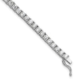 Sterling Shimmer Sterling Silver Rhodium-plated 3mm CZ 55 Stone 7 inch Bracelet