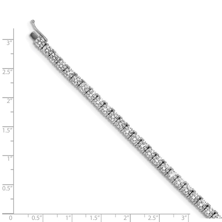 Sterling Shimmer Sterling Silver Rhodium-plated 7 inch 41 Stone CZ Bracelet