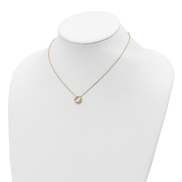 Sterling Silver Gold-Tone Cubic Zirconia & Shell Pearl Necklace - Hypoallergenic Sterling Silver Pearl Necklaces for Women - Size 16 Inch - - view 4