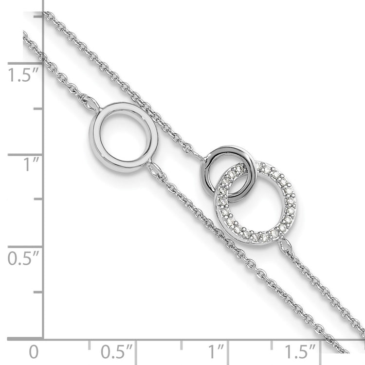 Sterling Silver 2-Strand Circle CZ Tennis Bracelet 6.5-7.5" - view 7