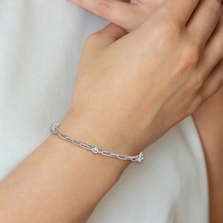 Sterling Silver CZ Tennis Bracelet 6.75-7.75" - view 6
