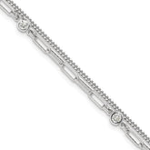 Sterling Silver 3mm Cubic Zirconia Tennis Bracelet - Hypoallergenic Sterling Silver Bracelets for Women - Size 6.75-7.75 Inch - 2-Strand Simulated Dia