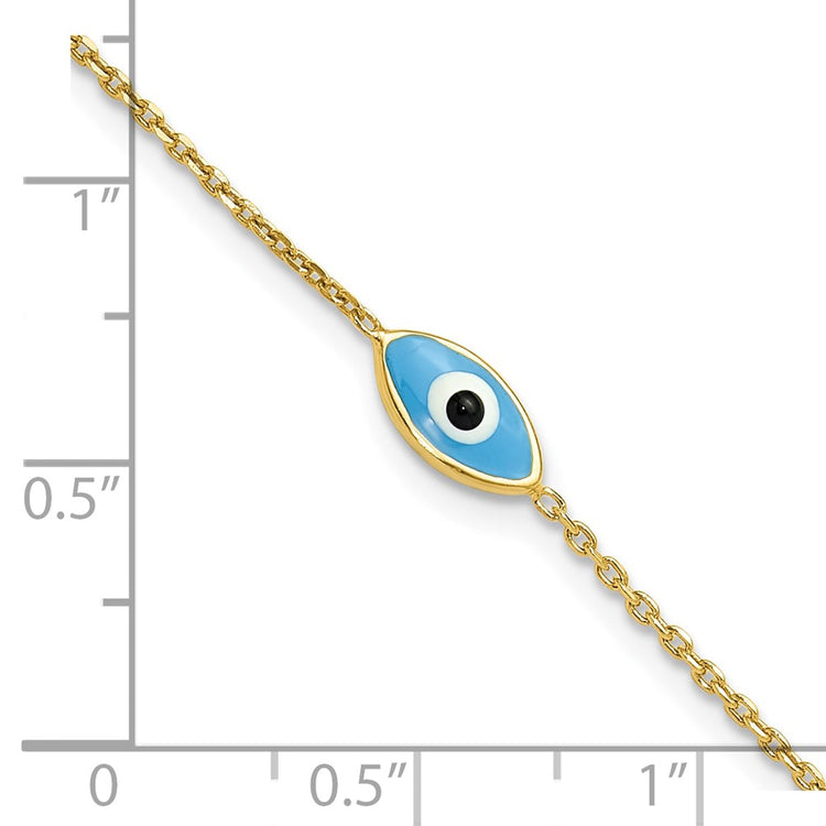 Sterling Silver Gold-Plated Evil Eye Bracelet - Hypoallergenic Sterling Silver Evil Eye Bracelets for Women - Size 7 Inch - Trendy Talisman - view 5