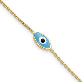 Sterling Silver Gold-Plated Evil Eye Bracelet - Hypoallergenic Sterling Silver Evil Eye Bracelets for Women - Size 7 Inch - Trendy Talisman Protection