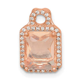 Sterling Silver Gold-Tone Pink Slide Cubic Zirconia Halo Pendant Necklace - Hypoallergenic Sterling Silver Pendant Necklaces for Women - Statement Sim