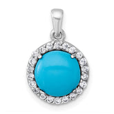Sterling Silver Cubic Zirconia Halo Pendant Necklace - Hypoallergenic Sterling Silver Pendant Necklaces for Women - Statement Simulated Diamond Solita