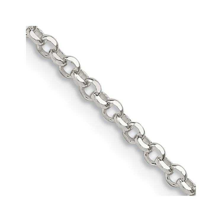 Sterling Silver 2.2mm Diamond-cut Rolo Cable Chain
