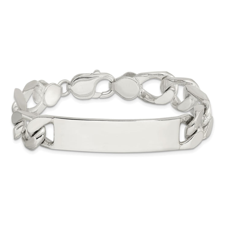 Sterling Silver 8.5 inch Polished Engraveable Figaro Link ID Bracelet