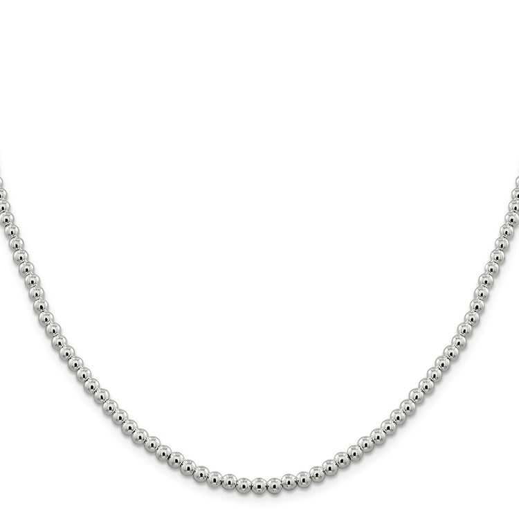 Sterling Silver 4mm Beads on Box Chain