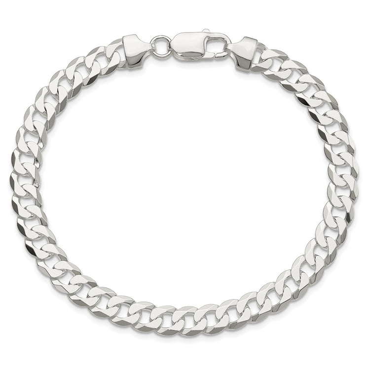 Sterling Silver 7.5mm Flat Curb Chain