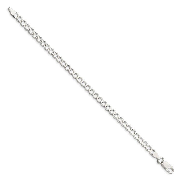 Sterling Silver 5.3mm Semi-solid Flat Curb Chain
