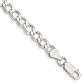 Sterling Silver 6.7mm Semi-solid Flat Curb Chain