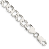 Sterling Silver 8.1mm Semi-solid Flat Curb Chain
