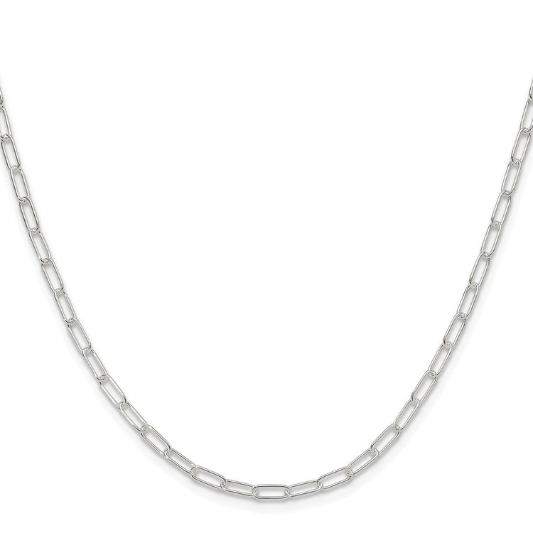 Sterling Silver Rhodium 2.9mm Paperclip Necklace 16" - view 2