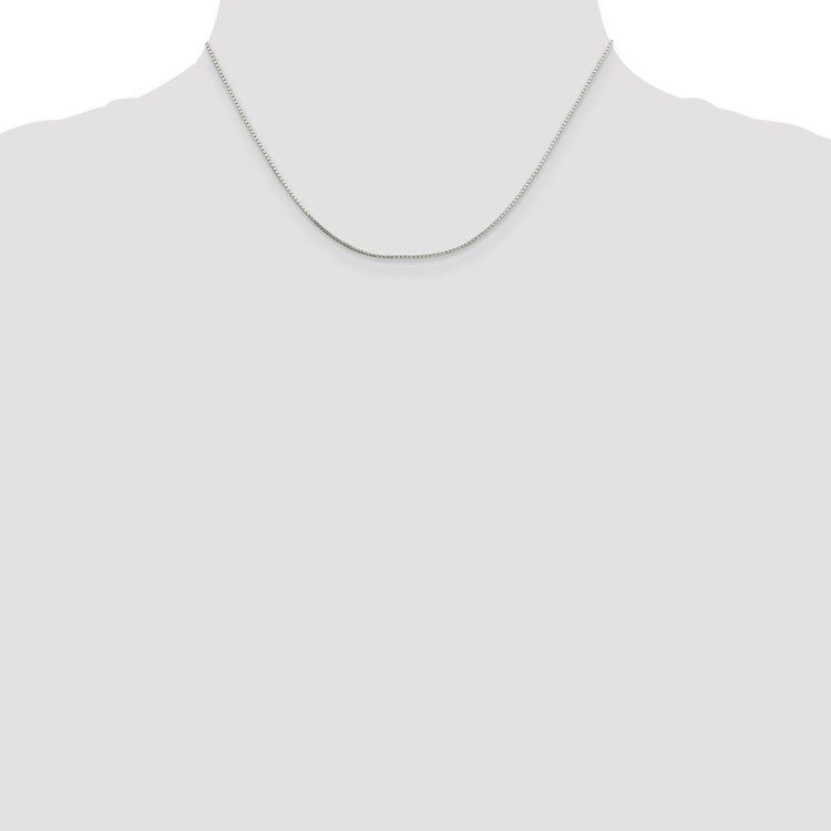 Sterling Silver 0.7MM Mirror Box Chain Necklace Womens 16-24 Inch