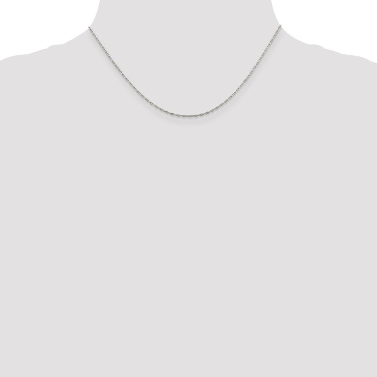 Sterling Silver 1.4MM Flat Oval Cable Chain Necklace Womens 16-24 Inch