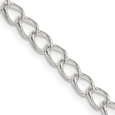 Sterling Silver 4.5mm Half round Wire Open Curb Chain