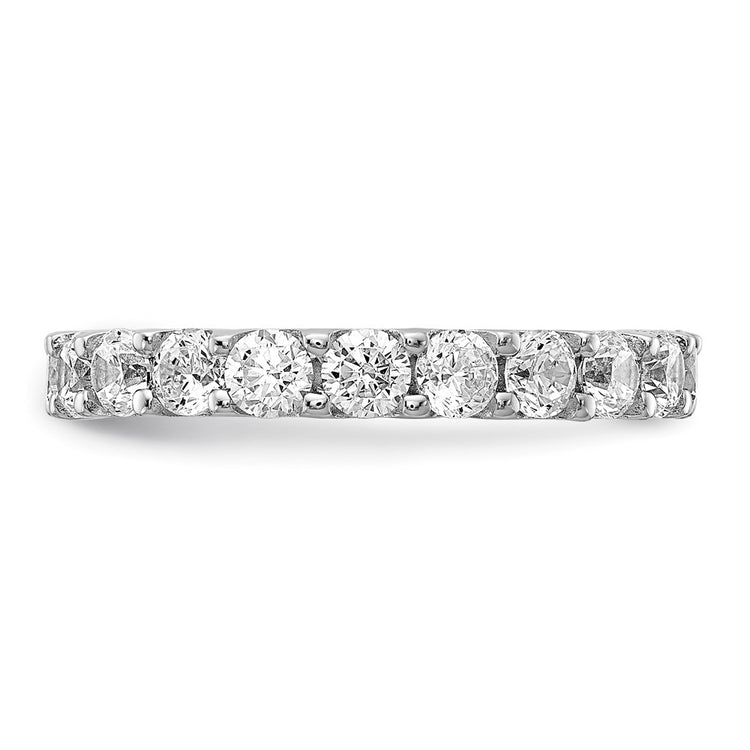 Sterling Shimmer Sterling Silver Rhodium-plated 3mm CZ 22 Stone Eternity Band
