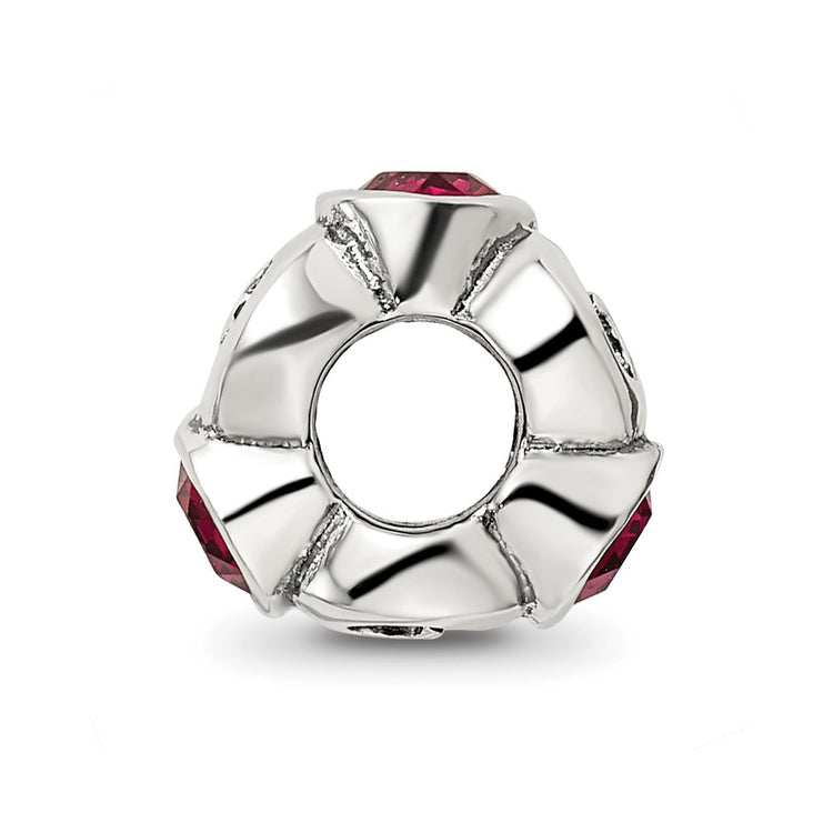 Sterling Silver Reflections July Red Preciosa Crystal Birthstone Bead