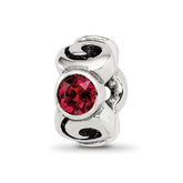 Sterling Silver Reflections July Red Preciosa Crystal Birthstone Bead