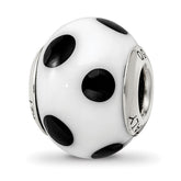 Sterling Silver Reflections White/Black Italian Murano Bead
