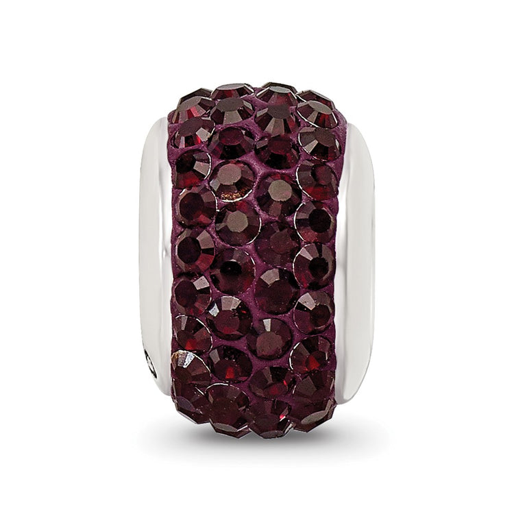 Sterling Silver Reflections Crimson Full Preciosa Crystal Bead