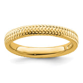 Sterling Silver Stackable Expressions Gold-plated Ring