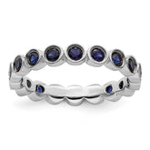 Sterling Silver Stackable Expressions Created Sapphire Ring