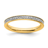 Sterling Silver Stackable Expressions & Diamonds Gold-plated Ring