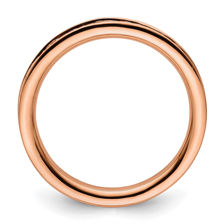 Sterling Silver Stackable Expressions & Diamonds Pink-plated Ring
