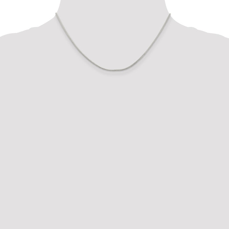 Sterling Silver 1.25MM Round Spiga Chain Necklace Womens 16-24 Inch