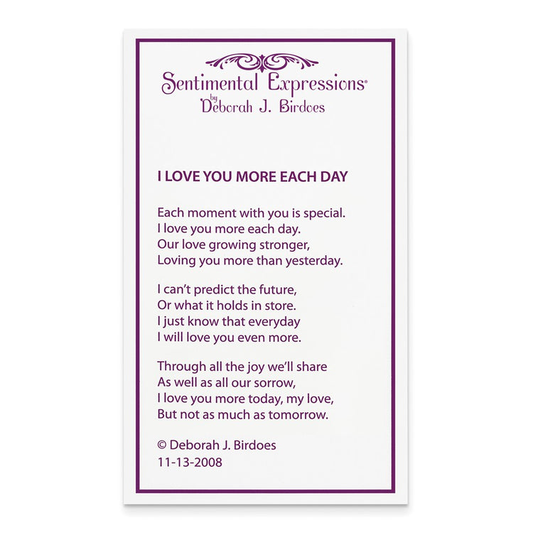 Sentimental Expressions Sterling Silver Rhodium and Gold-plated CZ I Love You More Each Day Heart 18 inch Necklace with