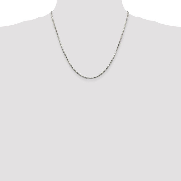 Sterling Silver 1.75mm Diamond-cut Round Box Chain