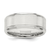 Sterling Silver 6mm Brushed Flat Beveled Edge Fancy Band