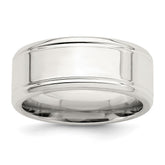 Sterling Silver 6mm Polished Flat Beveled Edge Fancy Band