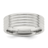Sterling Silver 7mm Polished 5-Row Fancy Band