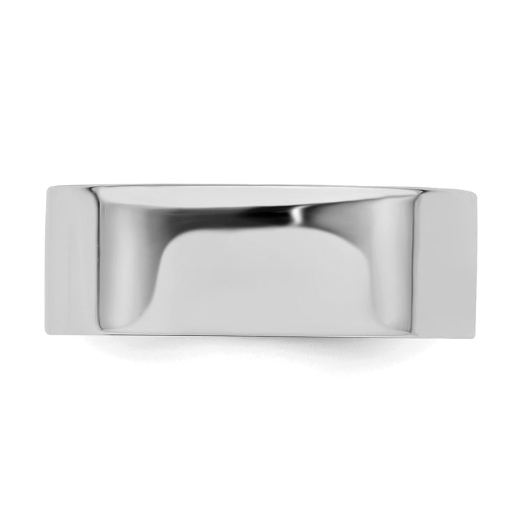 Sterling Silver Rhodium-plated 7mm Flat Size 9 Band