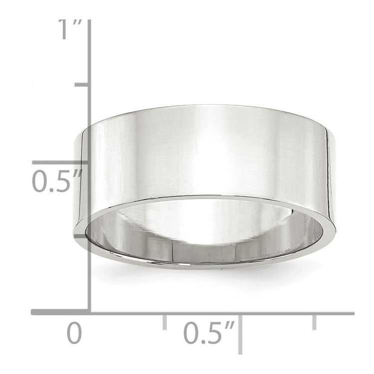 Sterling Silver 8mm Lightweight Flat