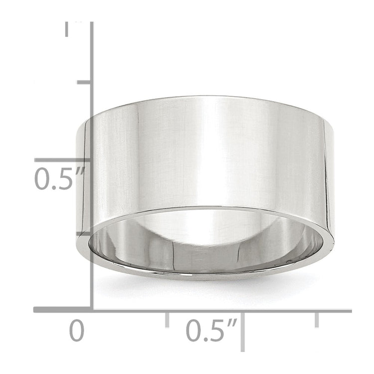 Sterling Silver 10mm Lightweight Flat